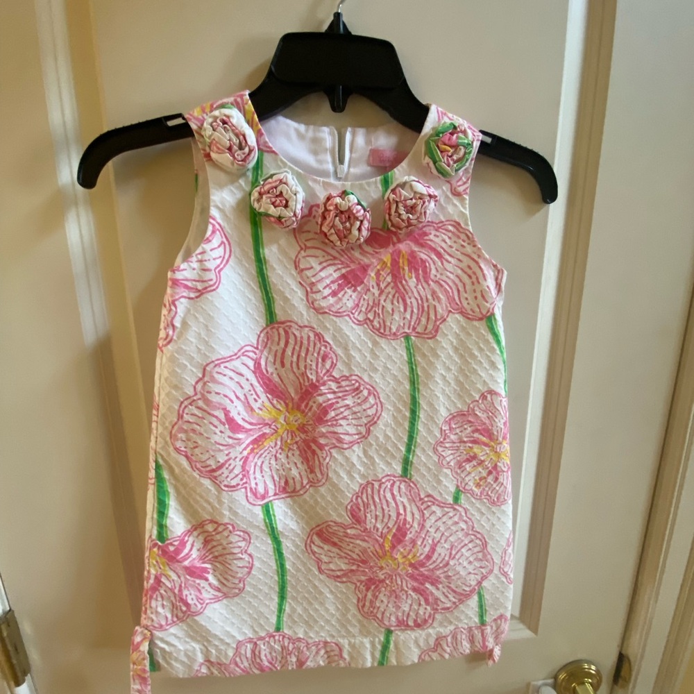 Lilly Pulitzer Pink and Green Floral Kids Dress